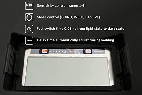 Tefuawe Hand Series 2x4 1/4 Digital Auto Darkening Welding Lens, Low Amps 2A Tig, Shade 9, for Sugar Scoop and Pipeline Welding Hood