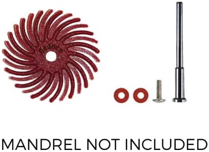 Dedeco Sunburst Radial Bristle Discs 48-Pack - 5/8" Curved - Red 220 Grit (Standard) - Aluminum Oxide for Polishing & Finishing