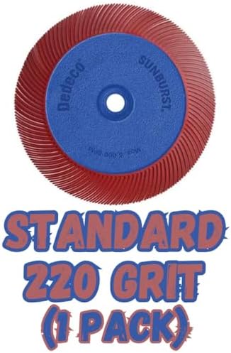 Dedeco Sunburst Radial Bristle Disc 1 Pack - 8" Straight - Red 220 Grit (Standard) - Aluminum Oxide for Polishing & Finishing