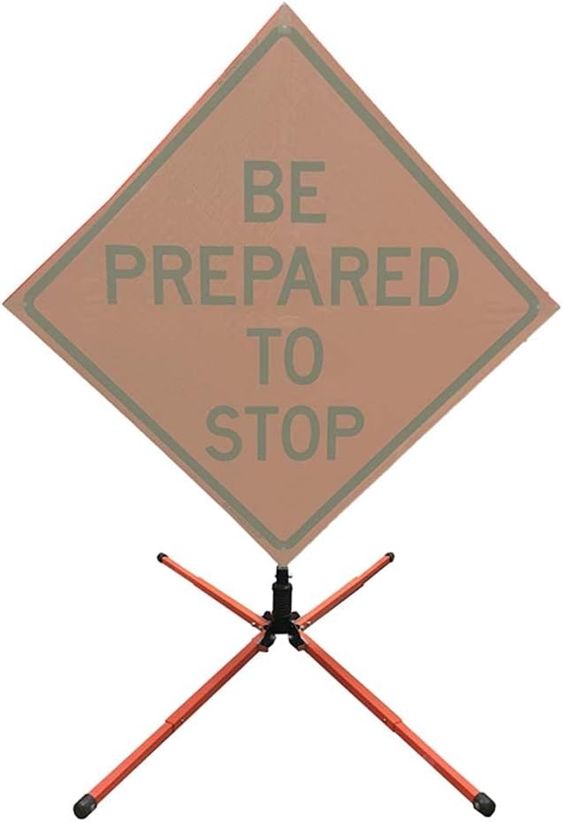 Plasticade Watchdog Steel Compact Single Spring Stand for 36" & 48" Roll-Up Signs, Automotive Grade Steel Spring, Universal Sign Clamp, Extendable and Lockable Legs with Non-Skid Rubber Feet
