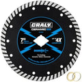 CRALY 7 Inch Super Thin Turbo Diamond Blade, 7/8 in Arbor, 7'' Diamond Stone Blade for Angle Grinder & Circular Saw, Diamond Cutting Wheel for Cutting Granite, Concrete, Brick, Marble, Masonry