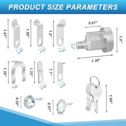L-1172C Mailbox Key Lock Replacement | for USPS National Mailbox C9100 (Lock with 3-Keys) 10pack
