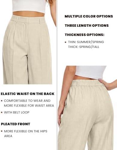 FUNYYZO Wide Leg Dress Pants for Women Work Slacks Business Casual Outfits