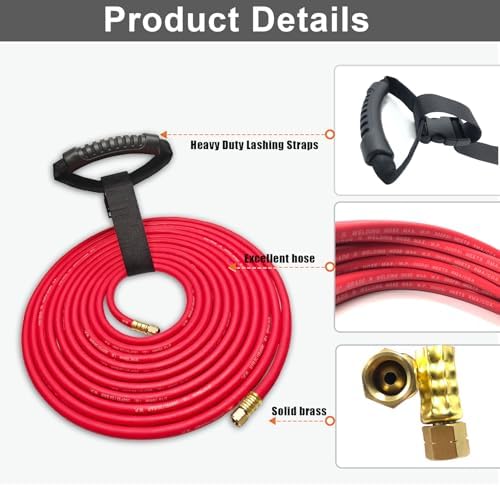 0386-1091 AH-24 Acetylene Torch Hose for Torch Systems, 24FT, "A" Fitting