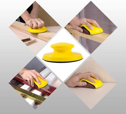 S SATC Sanding Blocks 5 Inch Hook and Loop Sanding Block 2 PCS Round and Mouse Hand Sanding Block for Wood Furniture Restoration Home Arts and Crafts