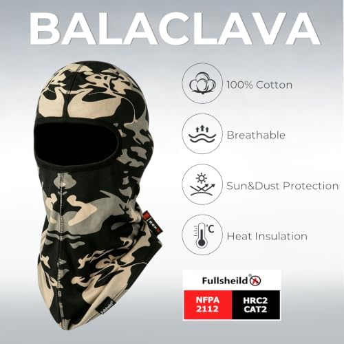 Fullsheild FR Balaclava Face Mask for Men Flame Resistant Hood Welding Cap