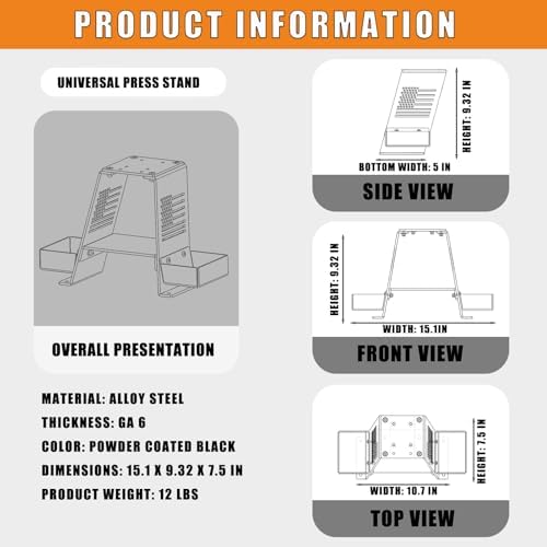 Riser System Accessory for Reloading Presses - Tall (9-1/2")