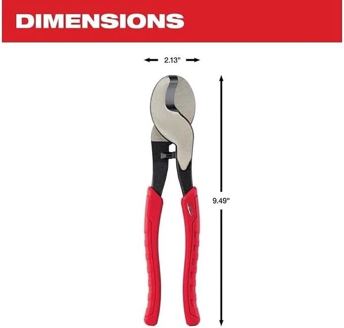 48-22-6104 Side-Cutting Pliers for Milwaukee Comfort Grip Cable Cutting Pliers Length 9.49" Red - NEW