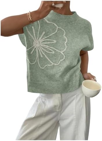 SOLY HUX Women's Short Sleeve Business Casual Sweater