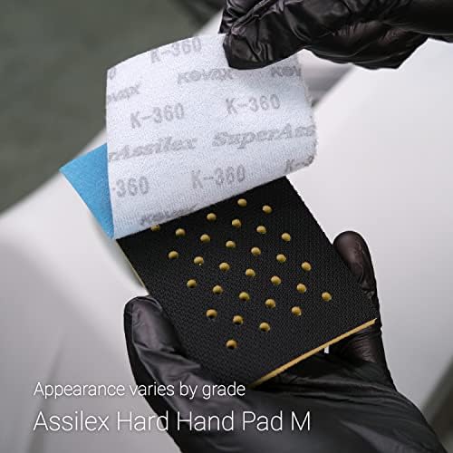 Super Assilex Flexible Sanding Sheet Production Starter Kit, SP19124, K240 - K600, 15 Sheets + 1 Hand Block & Interface Pad + 1 Hard Hand Pad