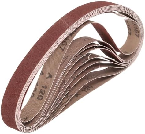 HARFINGTON 1.2 x 13 Inch Sanding Belts, 10 Pcs 120 Grits Aluminum Oxide