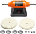 VEVOR 3/4HP Bench Buffer Polisher, 8-inch Bench Polishing Buffing Machine, 3450RPM Single Speed Benchtop Polisher with 2PCS Cloth Wheels & Cast Iron Base for Metal, Jewelry, Wood Polishing