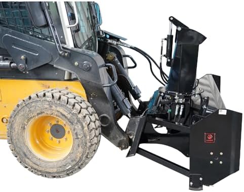 72" Skid Steer Hydraulic Snow Blower Attachment, Direct Drive Auger Snow Thrower, Universal Quick Attach, Heavy Duty Steel, 270° Hydraulic Chute, for Industrial & Commercial Snow Removal
