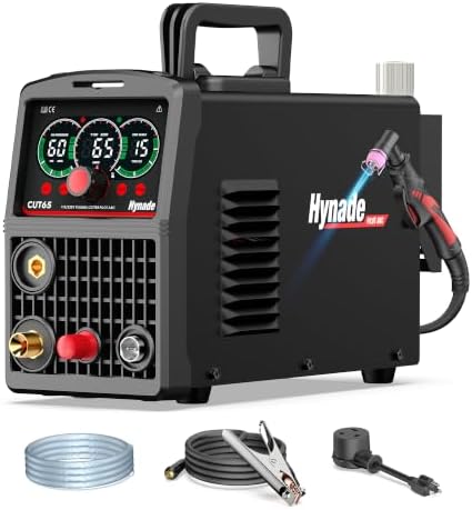 65A Pilot Arc Plasma Cutter, Large LED Display, Non-Touch Air Sensor 65A Plasma Cutter Machine 110/220V Dual Voltage, IGBT Inverter, 1/2'' Clean Cut, 2T/4T for Beginners DIY