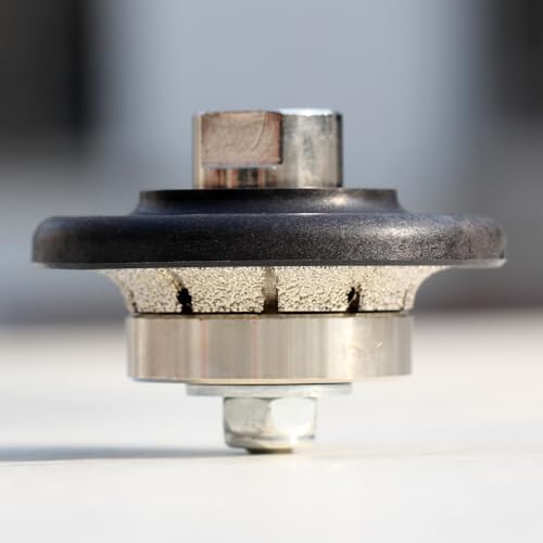 Raizi 3/16 inch Demi Bullnose Half Bullnose Diamond Hand Profile Wheel Router Bits 45 Degree Bevel Edge for Granite Concrete Marble Countertop Edge (E5)