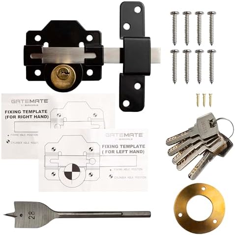 GateMate 2” Double Locking Long Throw Lock, High Security, Stainless Steel, Corrosion Resistant, Ideal for Doors and Gates, Robust and Durable Locking Mechanism.