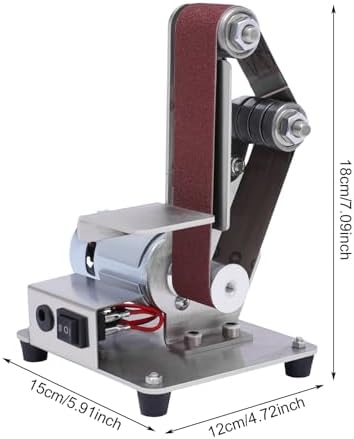 Mini Belt Sander, 7 Adjustable Speed Vertical Electric Grinding Sanding Machine, Handcraft System Bench Grinder Polisher Buffer