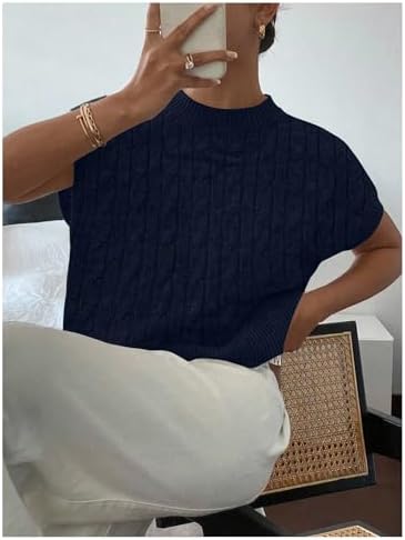 SOLY HUX Women's Short Sleeve Business Casual Sweater