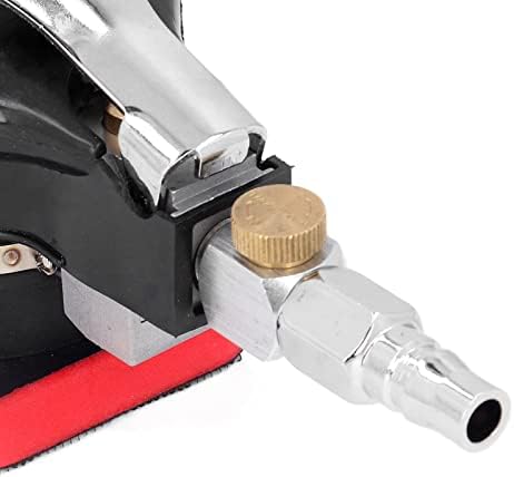 LiebeWH Random Orbital Air Sander, Pneumatic Corner Detail Polishing Tool with Ergonomic Handle 12000 RPM Stainless Steel Rubber Body 102 x 70 mm Pad for Wood Metal
