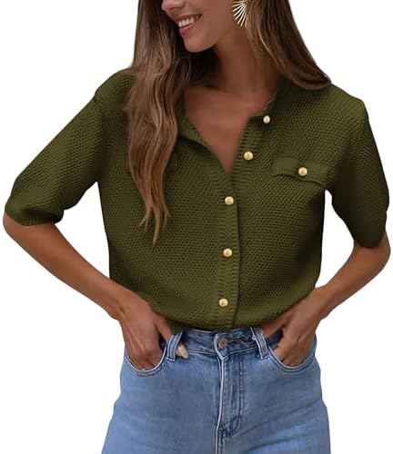 PRETTYGARDEN Women's Summer Casual Button Down Shirts
