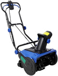 20 Inch Electric Snow Blower with Wheels, Corded Electric Snowblower with Dual LED Lights for Patio Driveway Walkways, 15-Amp Snow Thrower Lightweight with 30 FT Throwing Distance (Blue)