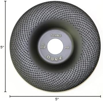 Flexible 5" Diamond Cup Grinding Polishing Disc Wheel with RCD Newest Technology & Rubber Cushioned Body for Universal Purpose (Flexible, 5", 4.8 oz Very Light)
