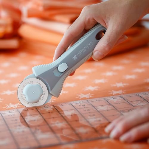 Missouri Star Rotary Cutter, 45mm Blade, Rolling Cutter Tool for Quilt Appliques and Cutting Fabrics, Essential Quilting and Sewing Supplies for DIY Craft Projects