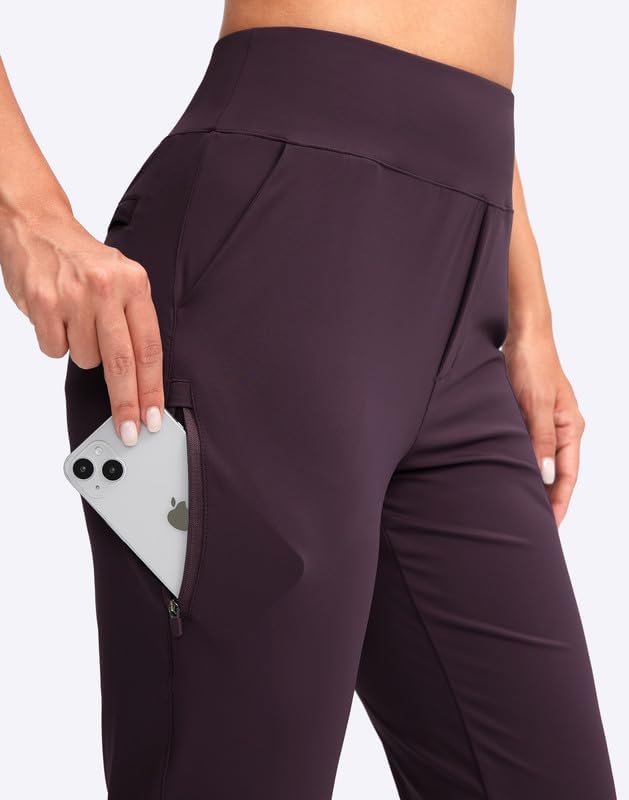 YYV Women's Golf Pants High Waist Stretch Ankle Pants with Pockets