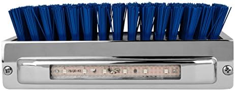 GG Grand General Chrome Aluminum 7-1/2" (L) x 2-5/8" (H) x 3" (D) Boot Caddies, Blue brush w/Amber/Clear Led, 98983