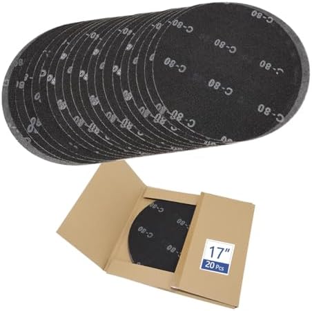 HUAALIUCHE 17" Sanding Screen Discs - Mesh Floor Sanding Screen - Black Silicon Carbide - for Wood Floors (20 Pack, 80 Grit)