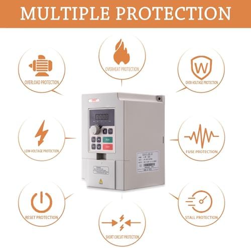 QNK 2.2KW 220V 3HP 11A AC VFD Converter Single to 3 Phase Inverter