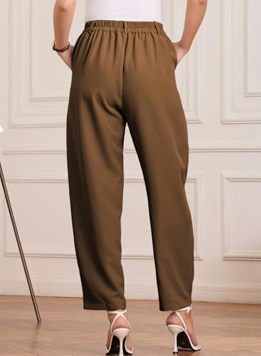 EVALESS Womens Wide Leg Barrel Pants with Pockets