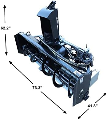 72" Skid Steer Hydraulic Snow Blower Attachment, Direct Drive Auger Snow Thrower, Universal Quick Attach, Heavy Duty Steel, 270° Hydraulic Chute, for Industrial & Commercial Snow Removal