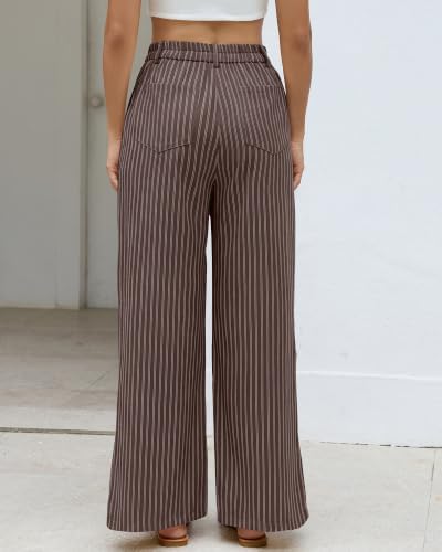 Bsubseach Womens Cotton Linen Pants Wide Leg Work Casual Pants