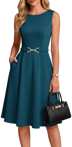 GRACE KARIN Work Business Midi Flowy Sleeveless Dresses for Women
