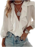 GORGLITTER Women's Ruffled Top Blouses Dressy Business Casual Outfits