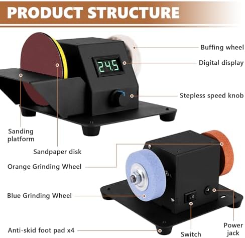 3" Mini Bench Grinder Polisher Machine, 350W Mini Disc Sander