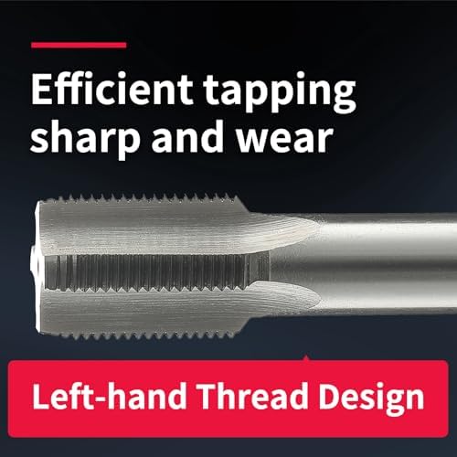 11/16-18 Left Hand Straight Flute Thread Tap Machine Tap HSS (High Speed Steel) Threading Tapping Repair Tools DRINYOUNG (11/16-18 Left)