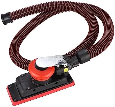 2-3/4" x 8" Dust-Free Air Orbital Sander，1/8" Vacuum Pneumatic Random Orbital Sander，10,000 Max OPM Dust Bag Style with Extra Hook-Loop Pad and 25pcs (80/120/180/320/400) mesh sandpapers