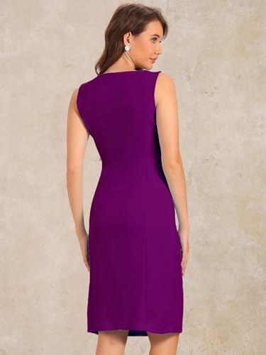 Allegra K Womens Work Sheath Dress Sleeveless Business Pencil Dresss