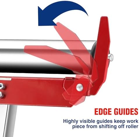 WORKPRO Folding Roller Stand Height Adjustable, Heavy Duty 250 LB Load Capacity, Outfeed Woodworking, 1PC