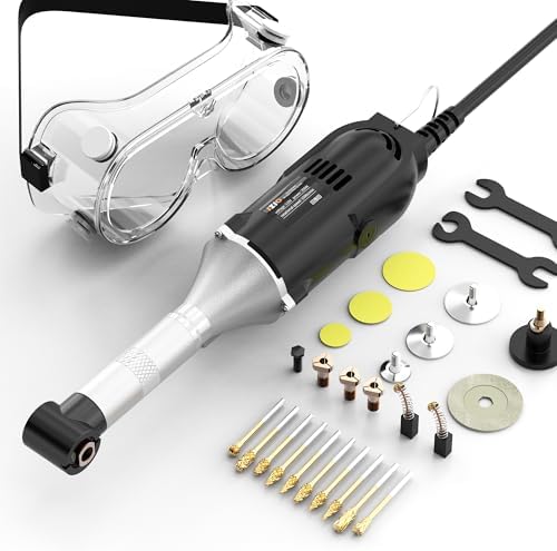 Designed for Narrow Spaces: IZIO 6-Variable Speed Compact Grinder & Polisher - Mini Rotary Tool 10 Rotary Burrs, Perfect for Intricate Crafts & Repairs