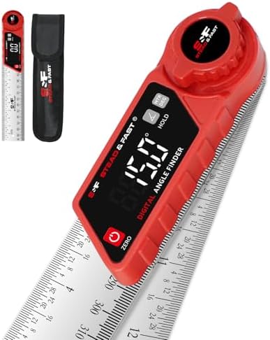 S&F STEAD & FAST Digital Angle Finder with Case & Lock, 7 Inch / 200 mm