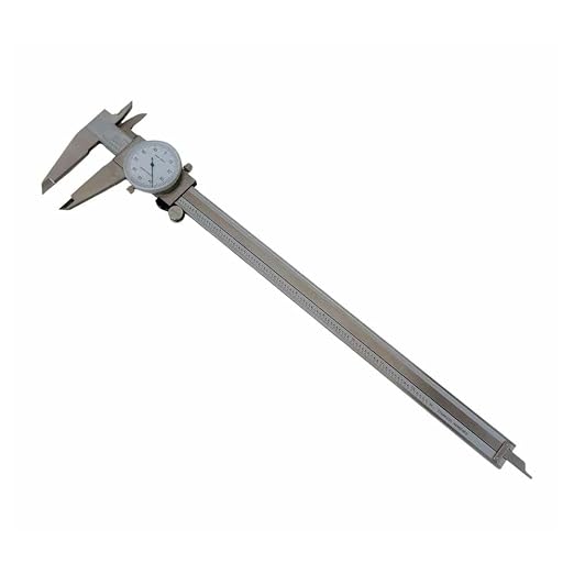 Stainless Steel 12" Mechanical Dial Caliper Measures Outside Inside Ruler Scale