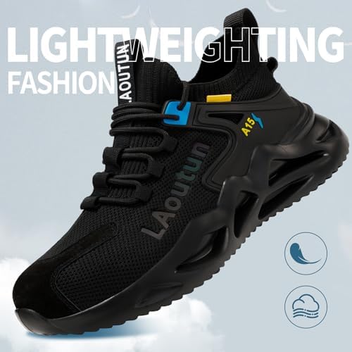 LAoutun Steel Toe Shoes for Men Work Shoes Safety Sneakers Lightweight