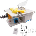750W Mini Table Saw & Polisher, Adjustable Speed 1000-10,000 RPM Multifunctional Lapidary with 6-Inch Jade Saw Blade Woodworking Carving Lathe Machine for Cutting, Grinding