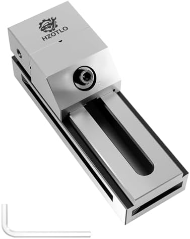 2″ Precision Grinding Vise for Machine Tools Drilling Bench and More Machining Platform with Hex Wrench, Alloy Steel Precision Grinding Screwless Mini Insert Vise Silver