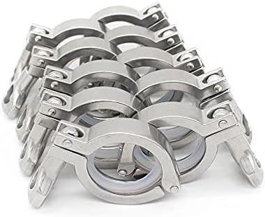 QiiMii 13MHHM Stainless Steel 304 Single Pin Heavy Duty Tri Clamp with Wing Nut for Ferrule TC 1.5"(10 Pack) (1.5 Inch).