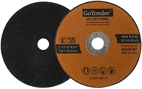 GoYonder 3 Inch Cut Off Wheels 3" x 1/25" x 3/8" Cutting Wheels for Die Grinders Cutting Discs 50 Pack