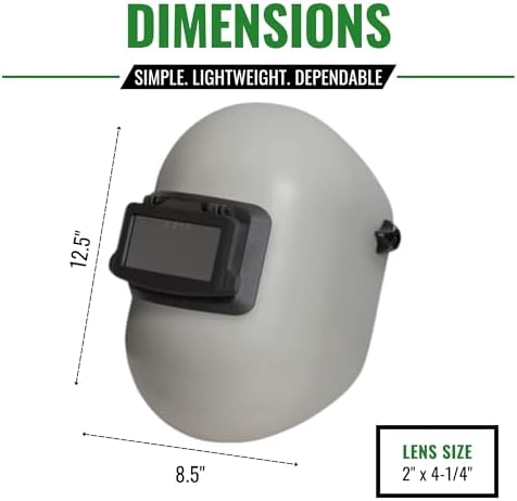 Pipeline Welding Helmet Hood w/Flip-Up Front Lens, 2" x 4-1/4" Shade 10, Fiberglass Welding Hood with Ratchet Headgear